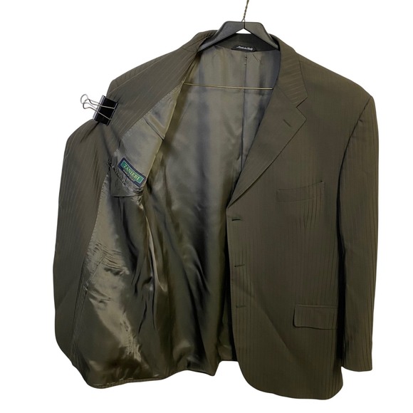 Zanieri Other - Zanieri Made In Italy Sport Coat‎ Blazer Mens 46L Brown Pinstripe Wool 3 Btn